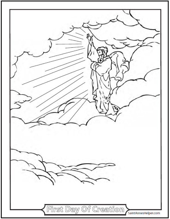 Creation Coloring Pages Bible Story God Created Heaven And Earth