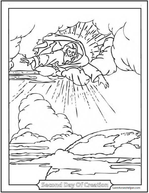 Creation Coloring Page ️+ ️ God Made The Firmament Bible Story