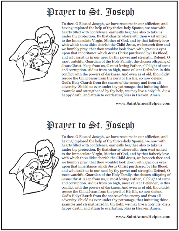 Catholic Printables for Saint Joseph