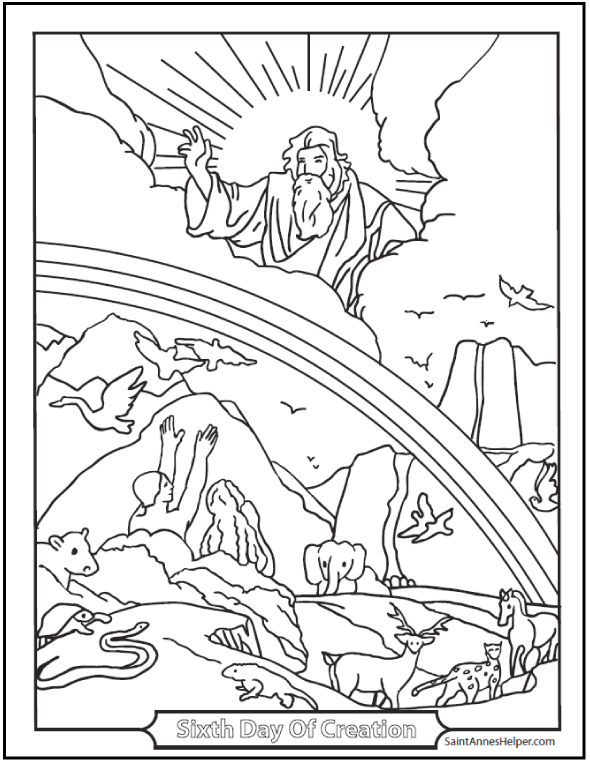 Adam And Eve Coloring Page ️+ ️ Sixth Day Of Creation Coloring Page