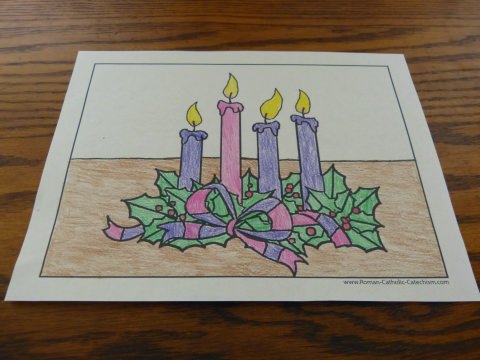 advent candles coloring sheet