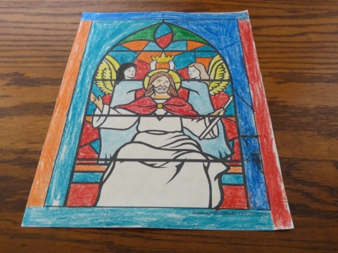 Jesus Christ King Coloring Page Latin English Christus Vincit