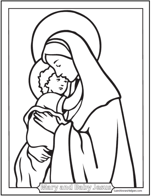 hail mary prayer coloring pages for children