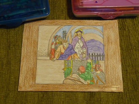 Lent Coloring Pages - Behold The Man, Pontius Pilate with Jesus Christ