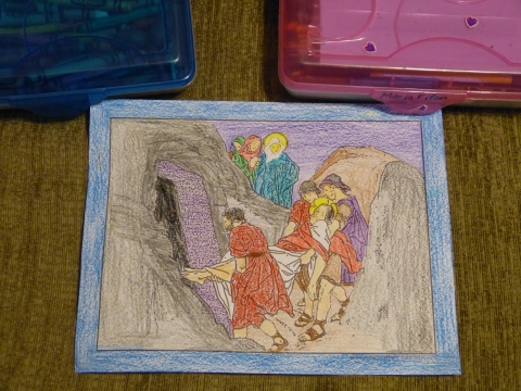 Burial of Jesus coloring page