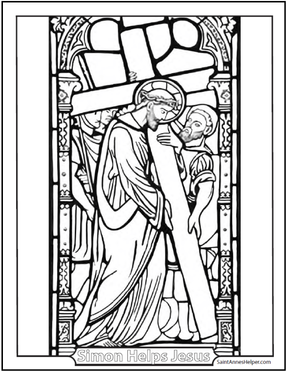 Carrying Of The Cross Coloring Page + Jesus Coloring Pages