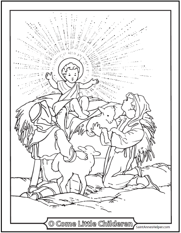 15 Printable Christmas Coloring Pages Jesus Mary