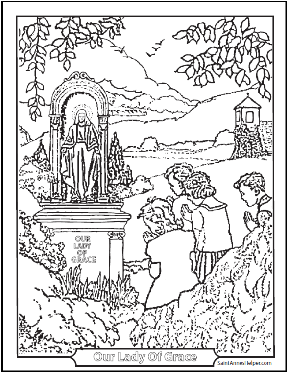 150+ Catholic Coloring Pages: Sacraments, Rosary, Saints, Children