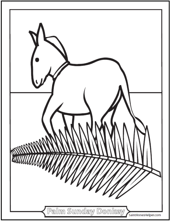 Palm Sunday Coloring Pages Jesus Enters Jerusalem On A Donkey