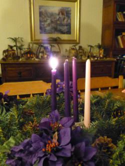 First Sunday Of Advent - Light one purple candle.