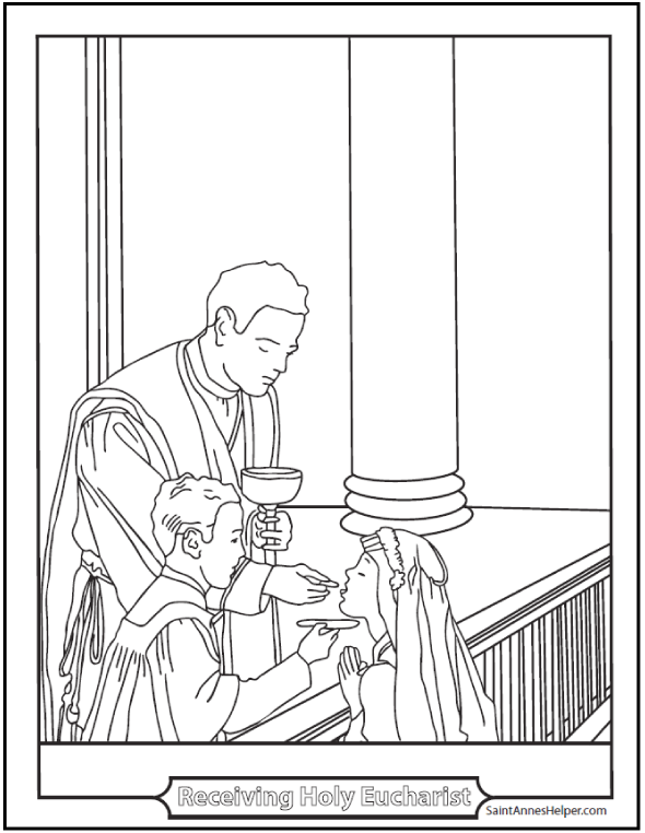 Priest Coloring Page At the Altar of God