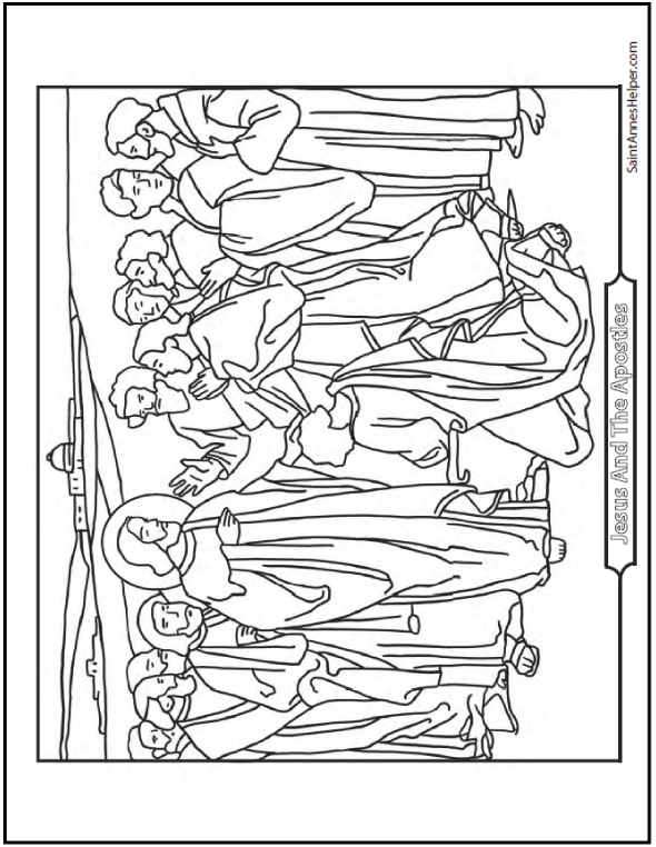 12 apostles of jesus christ coloring page