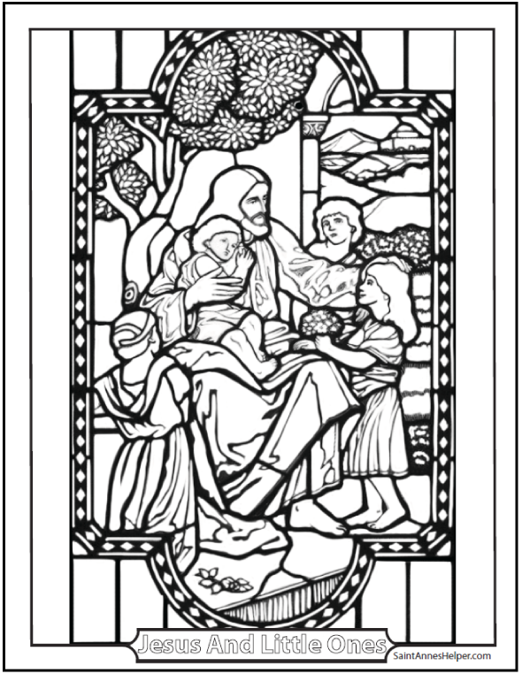 Jesus And The Little Children Coloring Page Jesus Coloring Pages