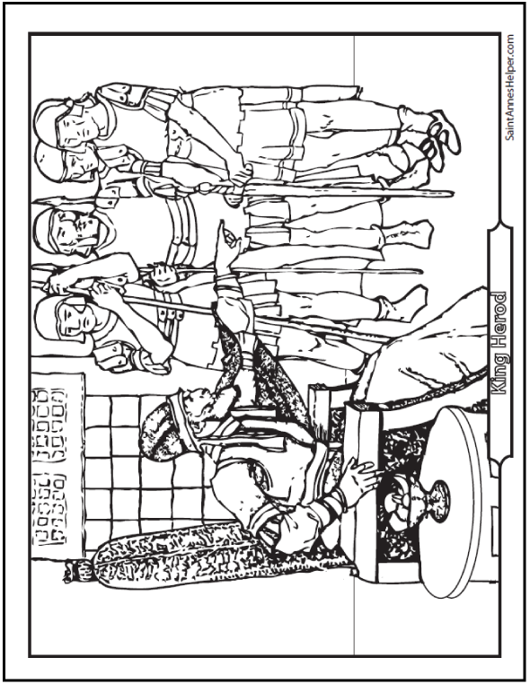 Download King Herod Coloring Page: Commanding Soldiers