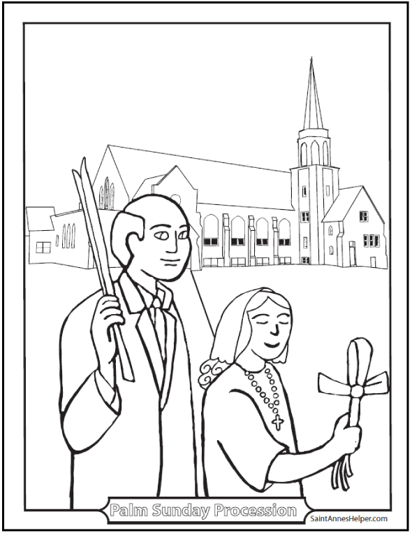 Childrens coloring pages for palm sunday