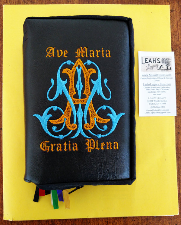 Monogrammed Bible Covers, Missal Covers, and Prayer Book Covers.
