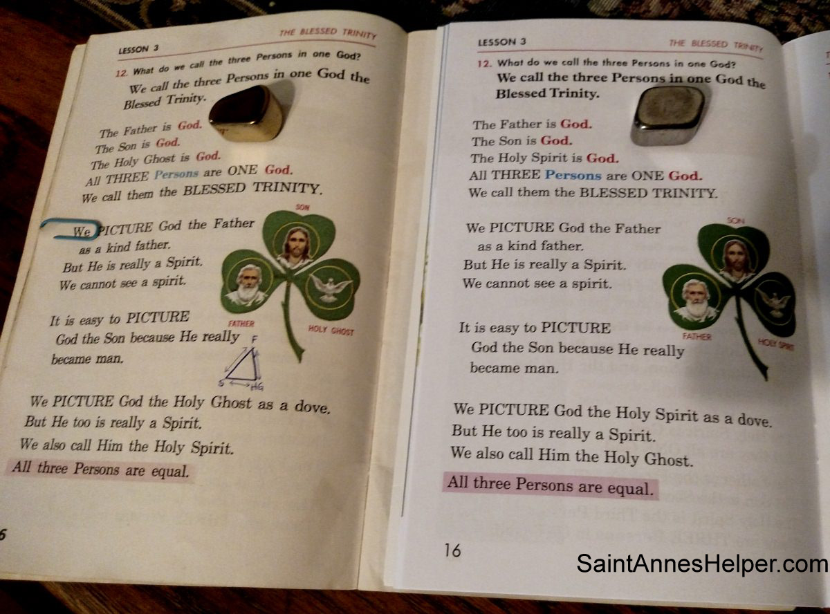 Catholic Sunday School Lessons: Blessed Trinity on Shamrock - Father, Son, and Holy Ghost