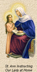 Our Lady Of The Rosary School Logo - Saint Anne teaching Mary