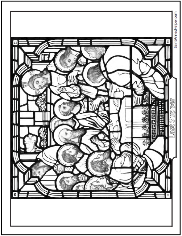 Last Supper Picture Jesus Apostles Holy Thursday Coloring Page