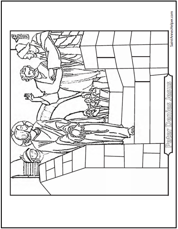 Download Peter Denies Jesus Coloring Picture ️+ ️ Jesus Coloring Page