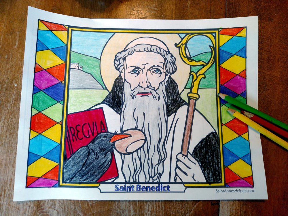 Saint Scholastica Coloring Page 