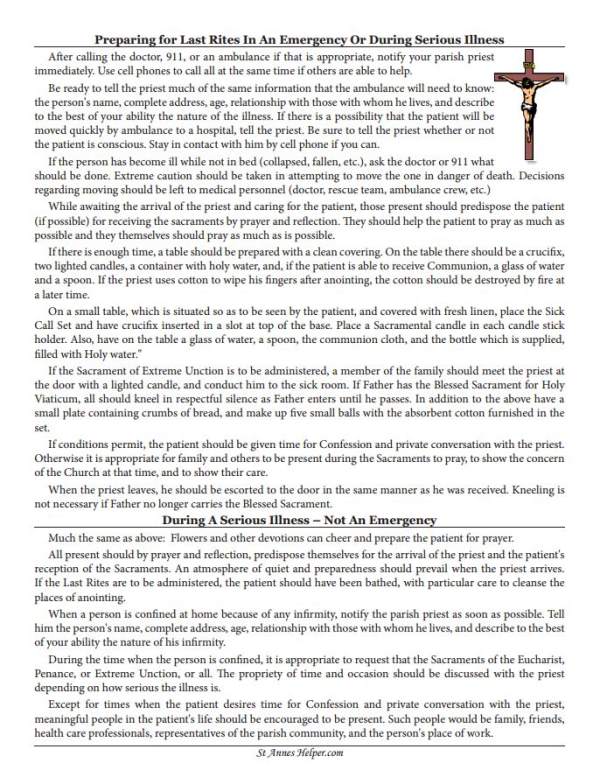 Printable Prayers For The Dying Booklet ❤️ Prepare For Extreme Unction