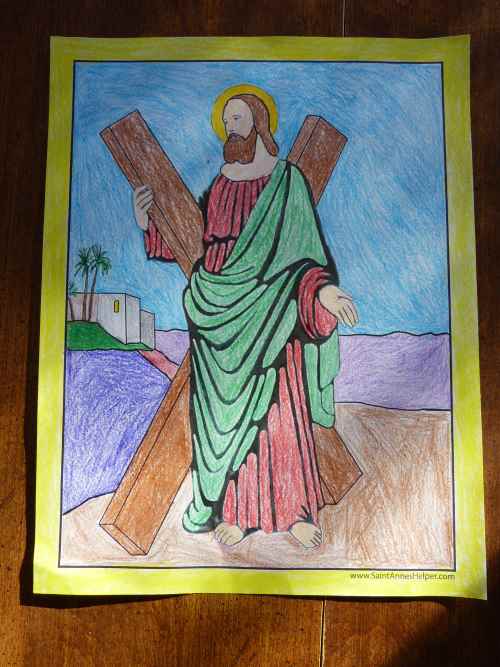 Saint Andrew The Apostle Prayer Coloring Page And Worksheet