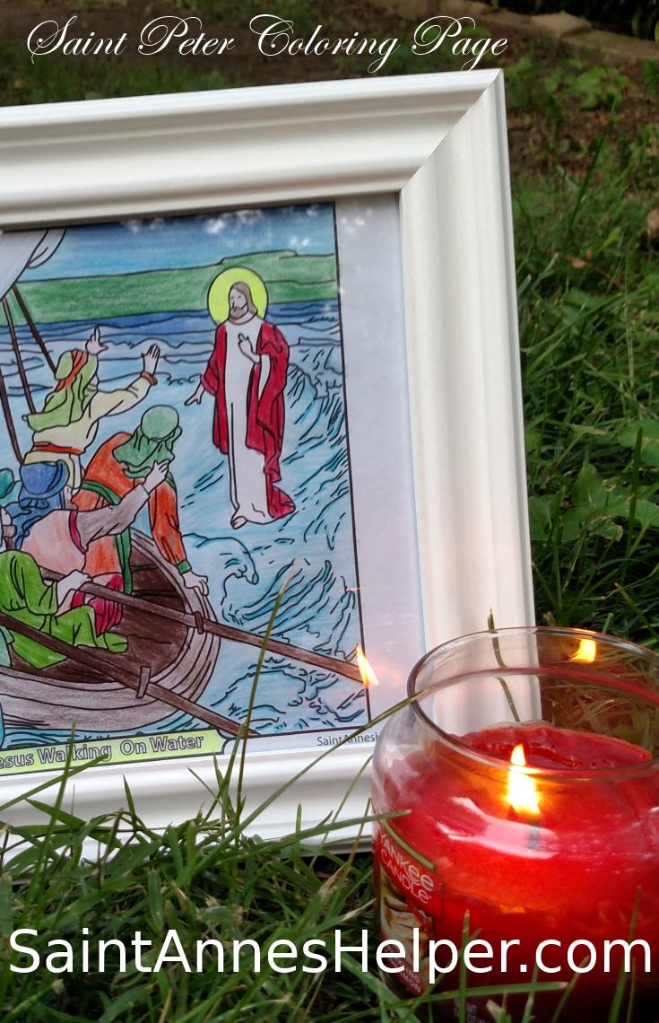 Saint Peter Coloring Page Jesus walking on the water