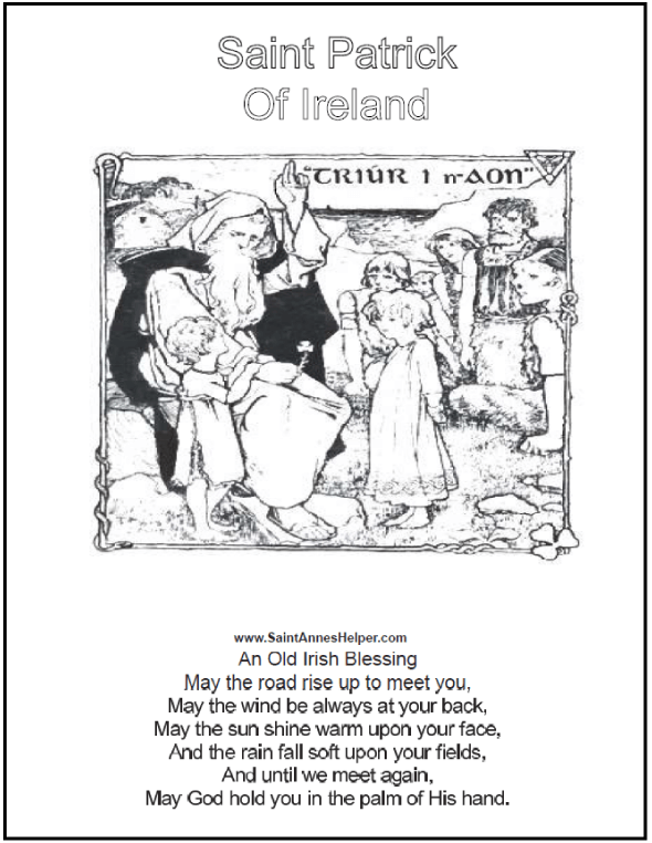 Short Irish Blessings Catholic Coloring Pages