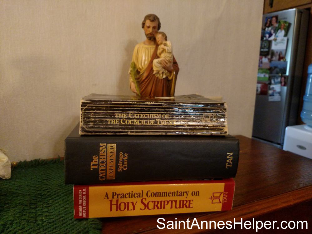 Great books to read before you teach the Catholic catechism for children: Catechism of Trent, The Catechism Explained, and A Practical Commentary on Holy Scripture.